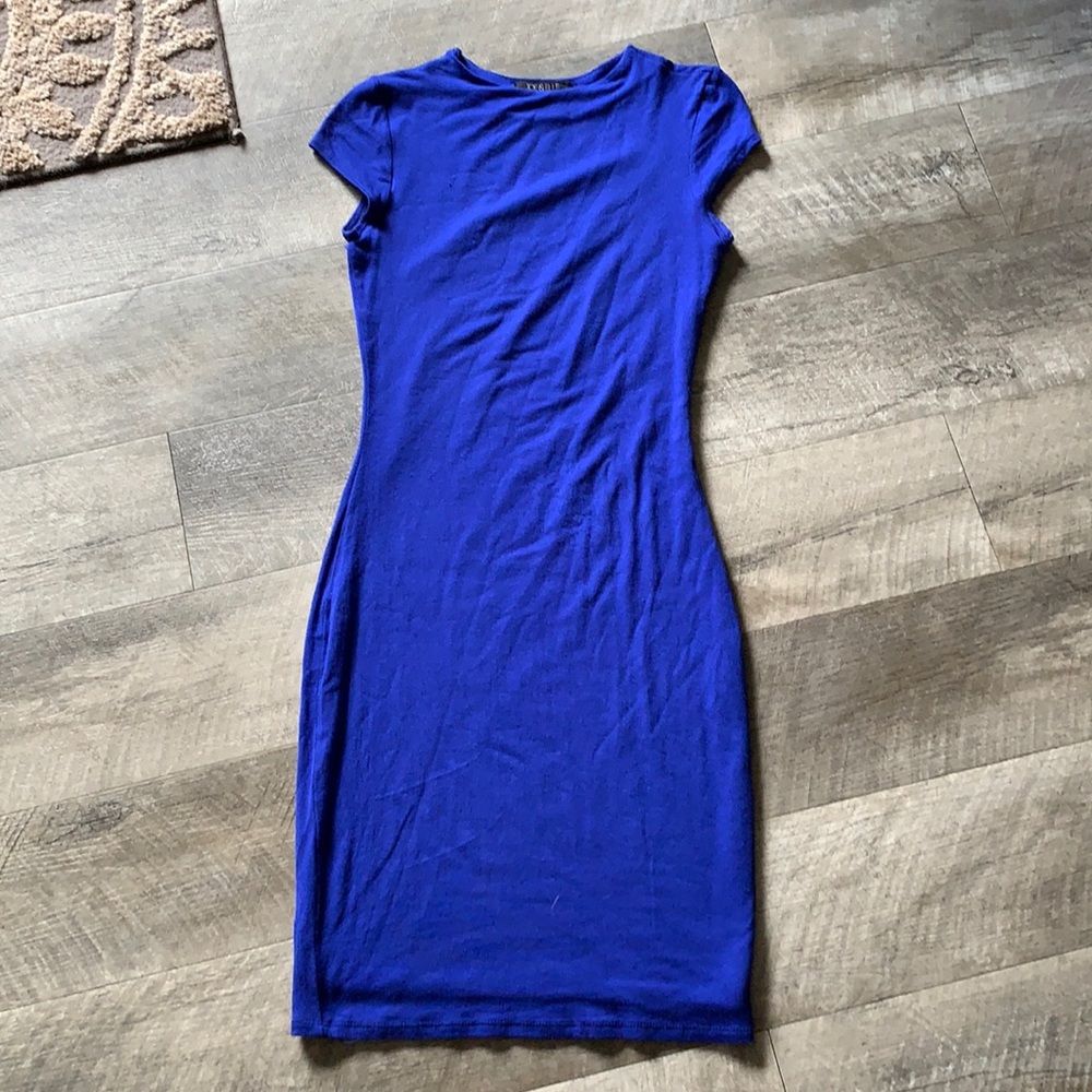 Blue bodycon dress